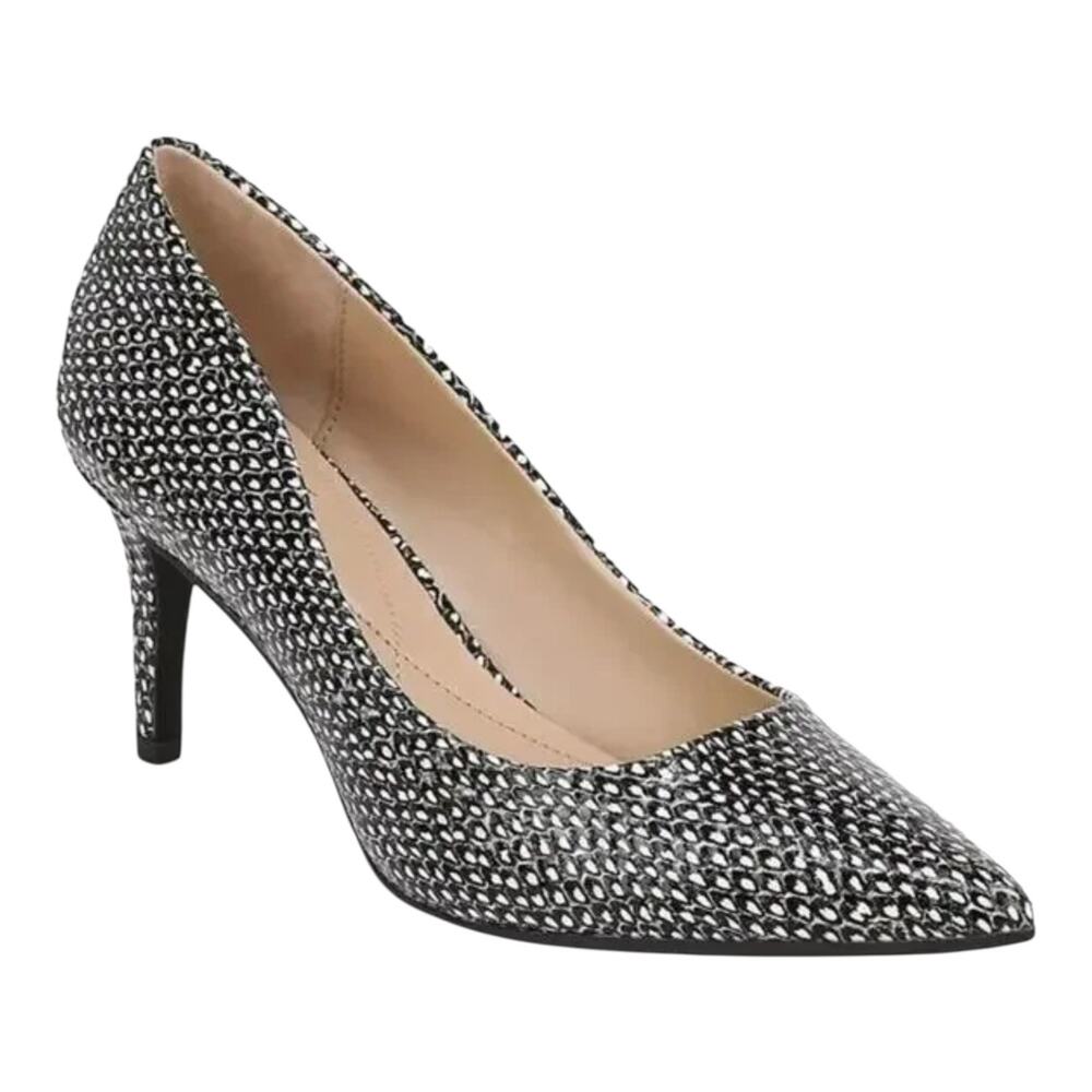 Alfani Women's Jeules step N Flex Pumps Black White Snake Size 6 1/2